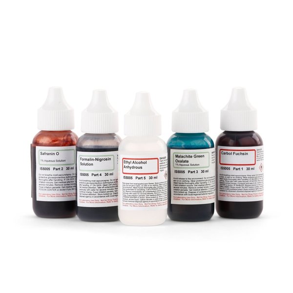 Amscope Spore Stain Kit of Five Chemicals for Preparing Microscope Slides SK-5S